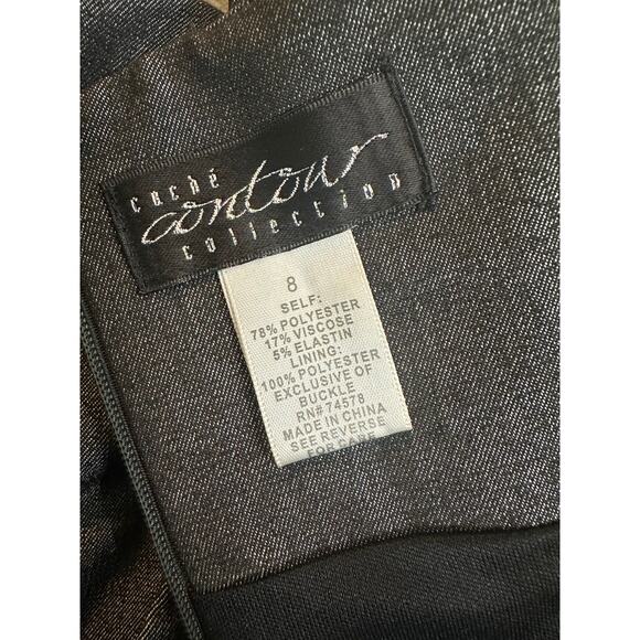 Cachè Contour Collection Black Blue Denim Mid-length Sheath Dress Women’s Size 8 - Picture 4 of 7